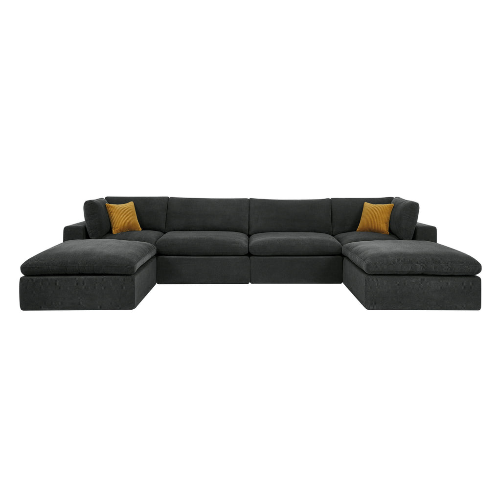 Custom Configuration Modular Sectional With Toss Pillows