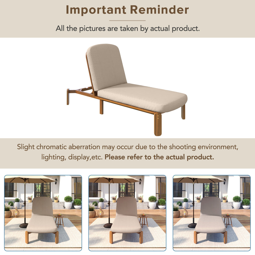 Outdoor Chaise Lounge With Adjustable Backrest