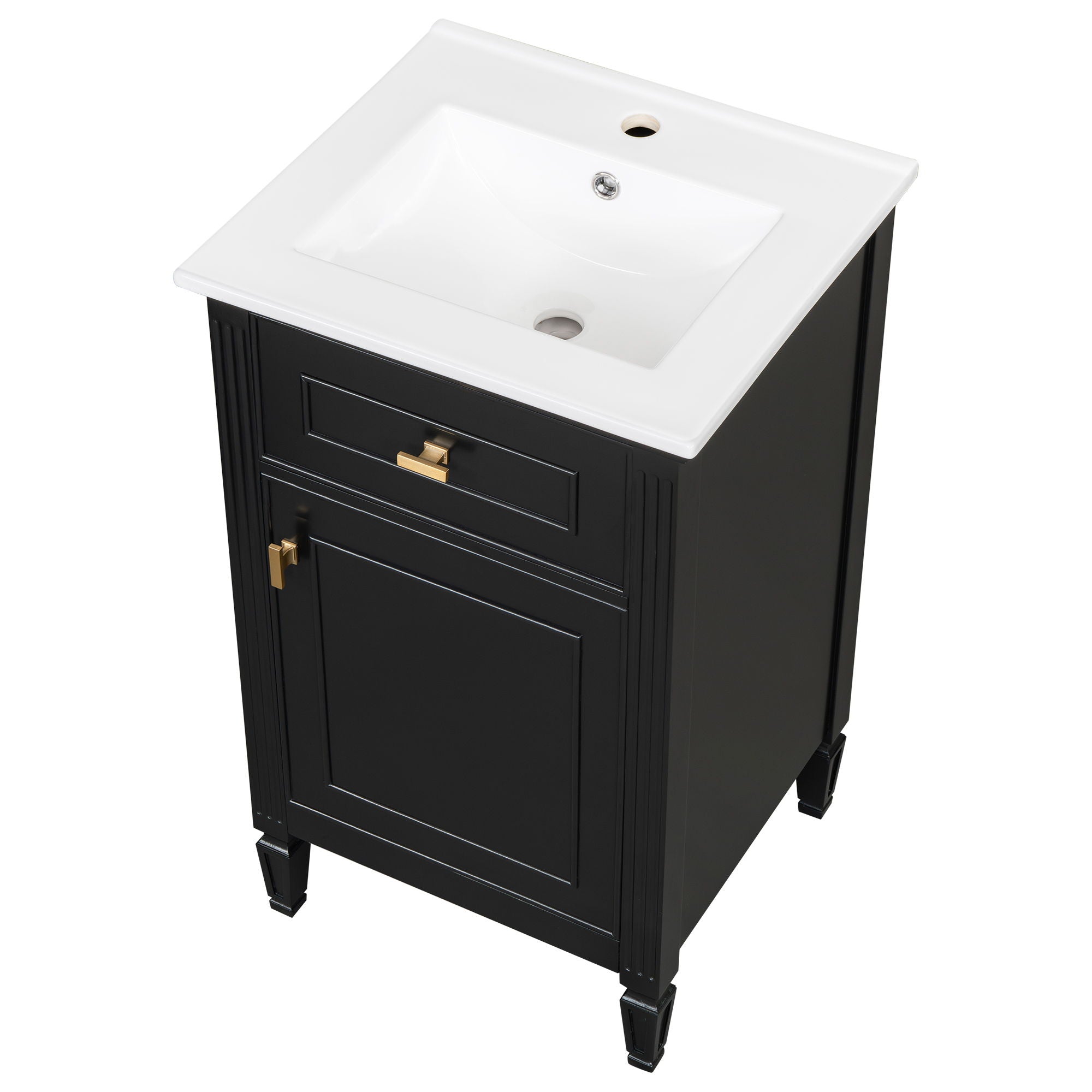 Bathroom Vanity With Sink, Adjustable Shelf, Tilt-Out Drawer