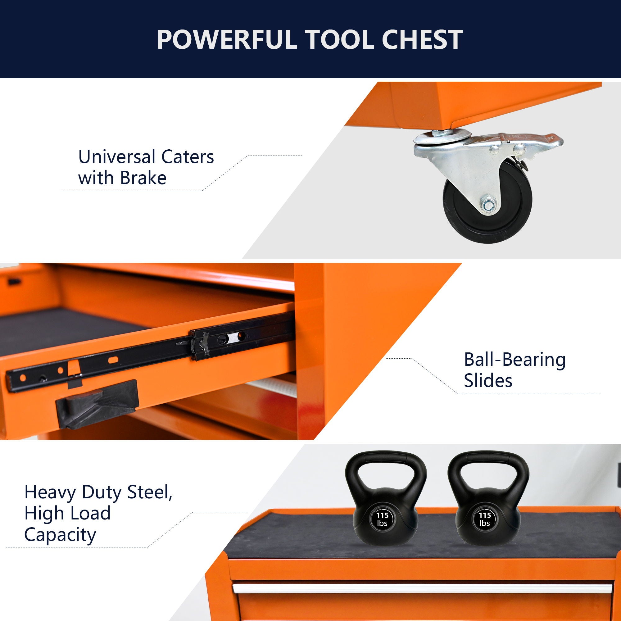 4 Drawers Multifunctional Tool Cart With Wheels