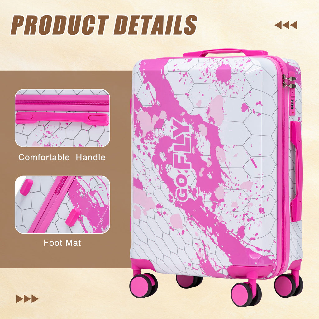 Luggage With Combination Lock, Lightweight Carry-On Suitcase