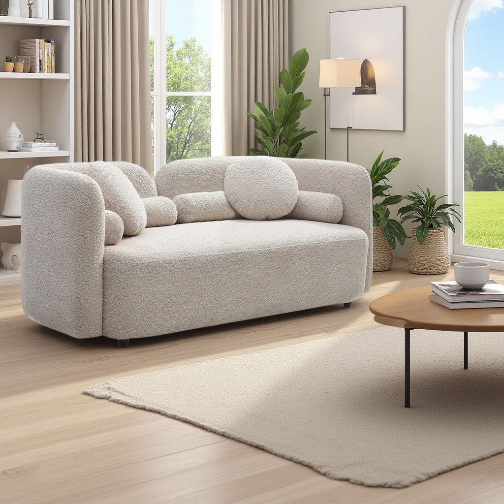 2 Seater Sofa Couch For Living Room - Light Beige