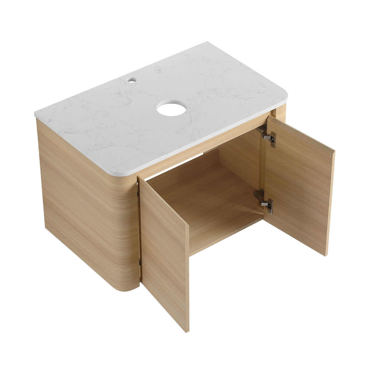 Mounted Bathroom Vanity With Art Sink, 1 Storage Shelf, Soft Close Door