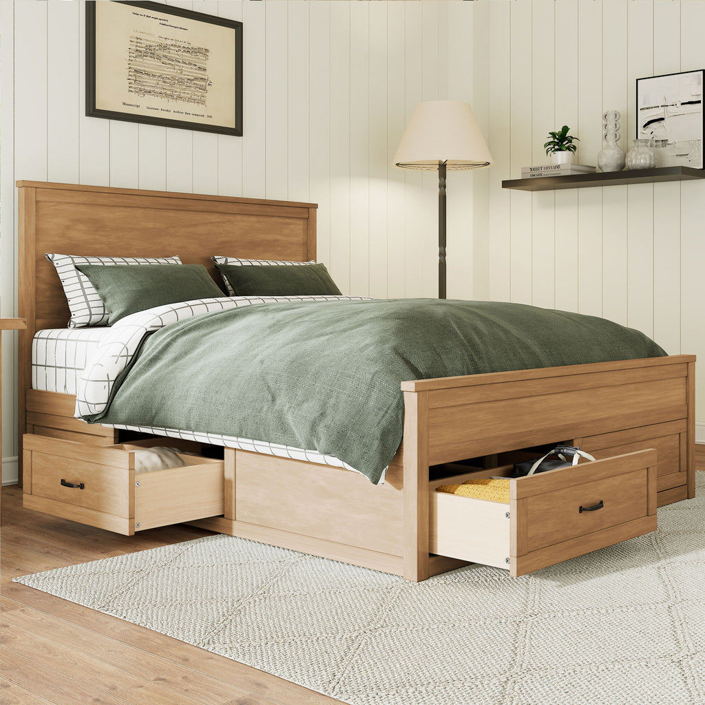 Modern Storage Platform Bed Frame With 6 Drawers