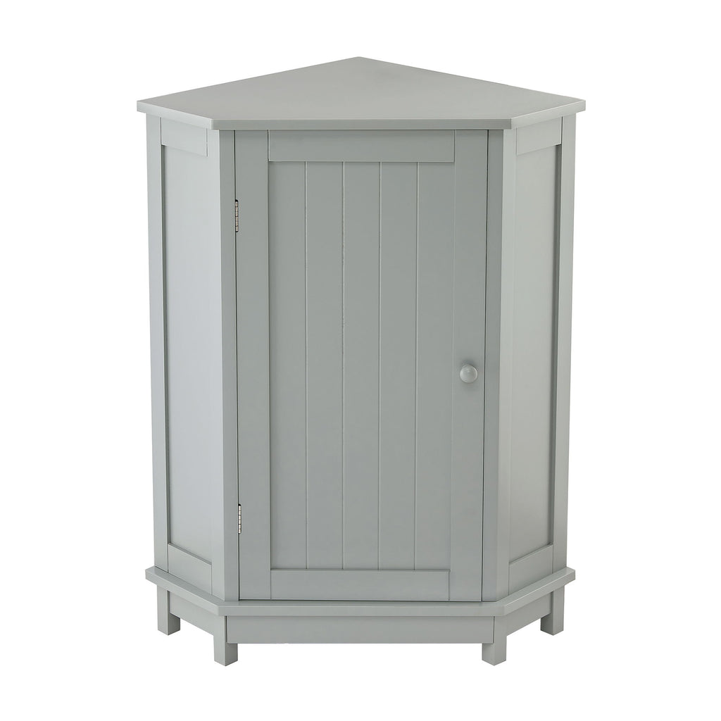 Triangle Corner Bathroom Cabinet With Adjustable Shelf, Storage Unit - Gray