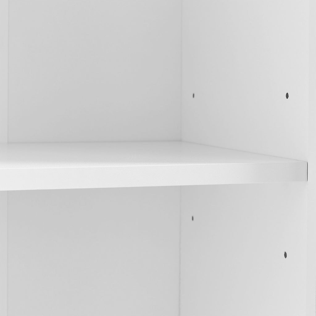 Modern Tall Storage Cabinet With Tilt-Out Compartment, Adjustable Shelves