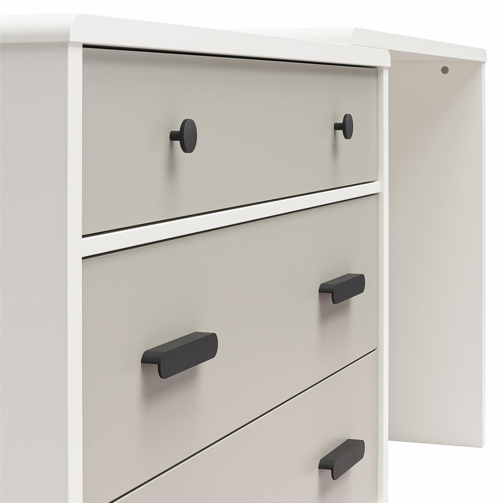 Valencia - 3 Drawer Dresser And Desk - Taupe