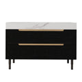 Bathroom Vanity With Undermount Sink, 4 Drawers Storage, Free Standing / Wall Mounted - Black / White