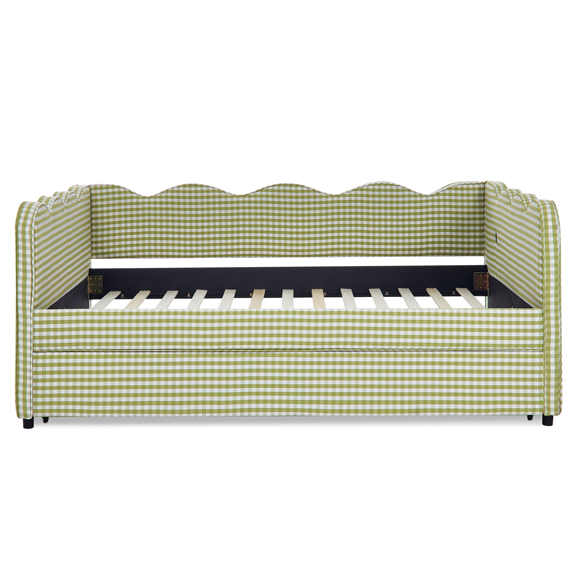 Gingham Daybed & USB Charging Port, Wave-Shaped Design