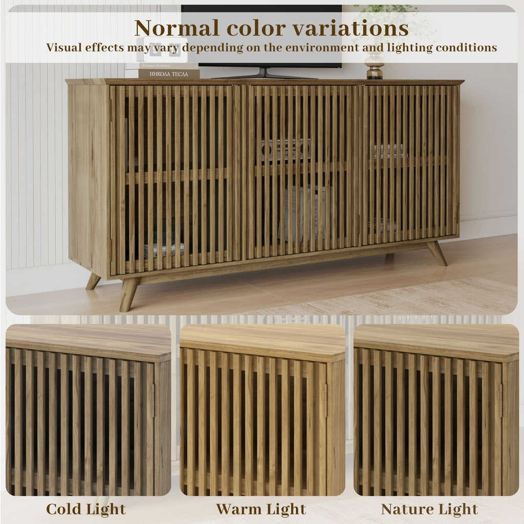 TV Stand With Adjustable Shelf - Natural