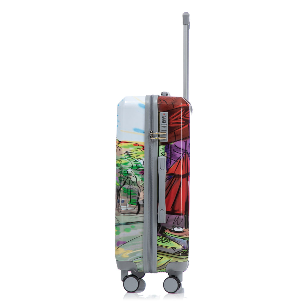 3 Piece Spinner Luggage Set 20" / 24" / 28" With Combination Lock And Silent Wheels - Coffee