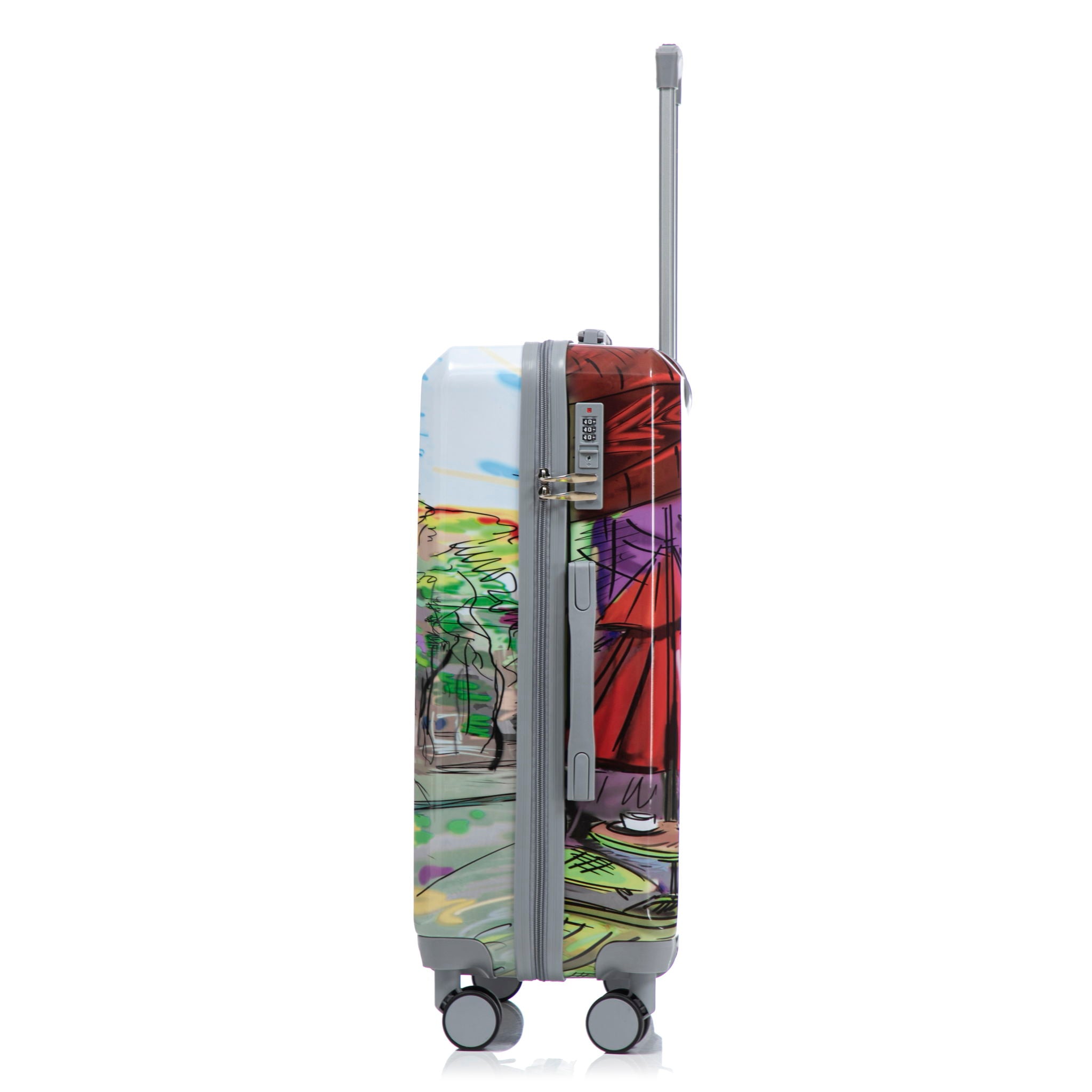 3 Piece Spinner Luggage Set 20" / 24" / 28" With Combination Lock And Silent Wheels - Coffee