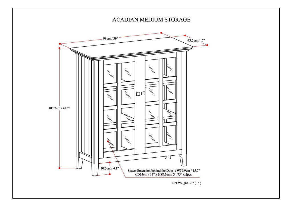 Acadian - Medium Storage Cabinet - Light Brown