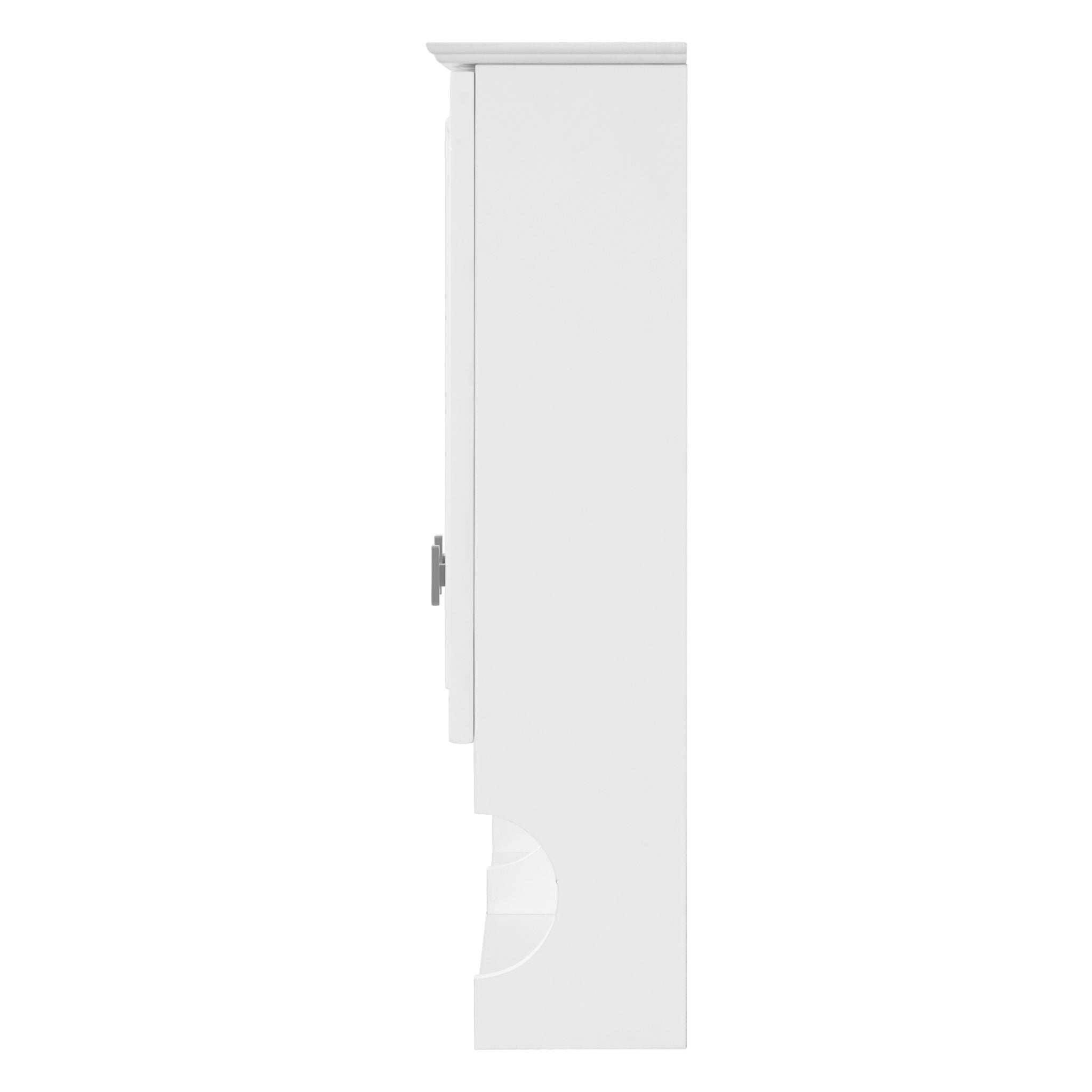Wall Mounted Mirror Medicine Cabinet, Bathroom Storage With Doors And Open Shelves
