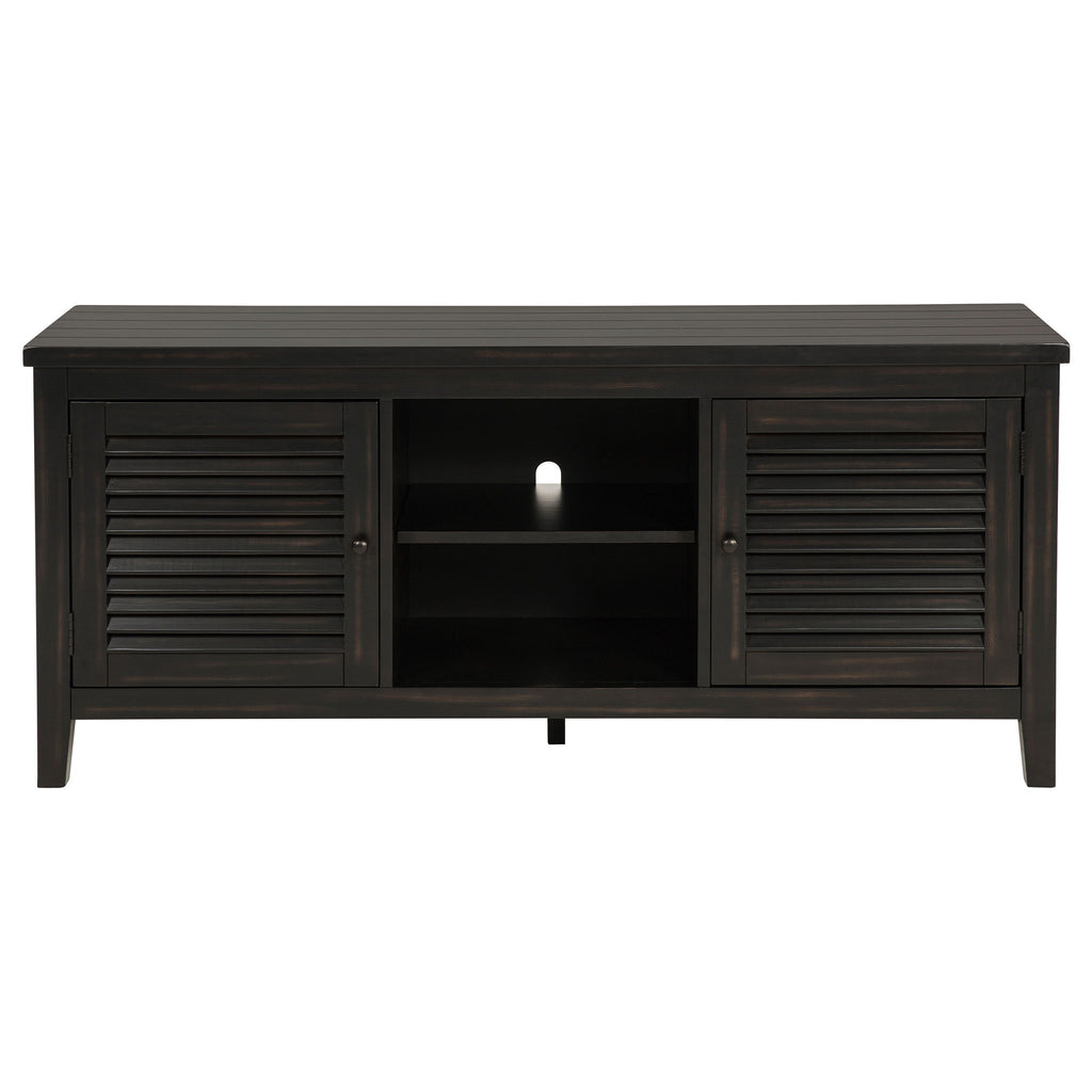 Sutter - 2 Door TV Stand With Mission Design - Dark Brown