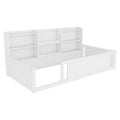 Platform Floor Bed With Guardrail Fence And Side Storage Shelves