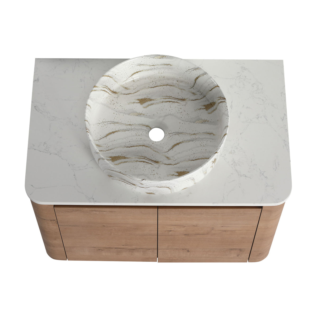 Wall Mounted Bathroom Vanity With Art Sink, 1 Soft Close Door