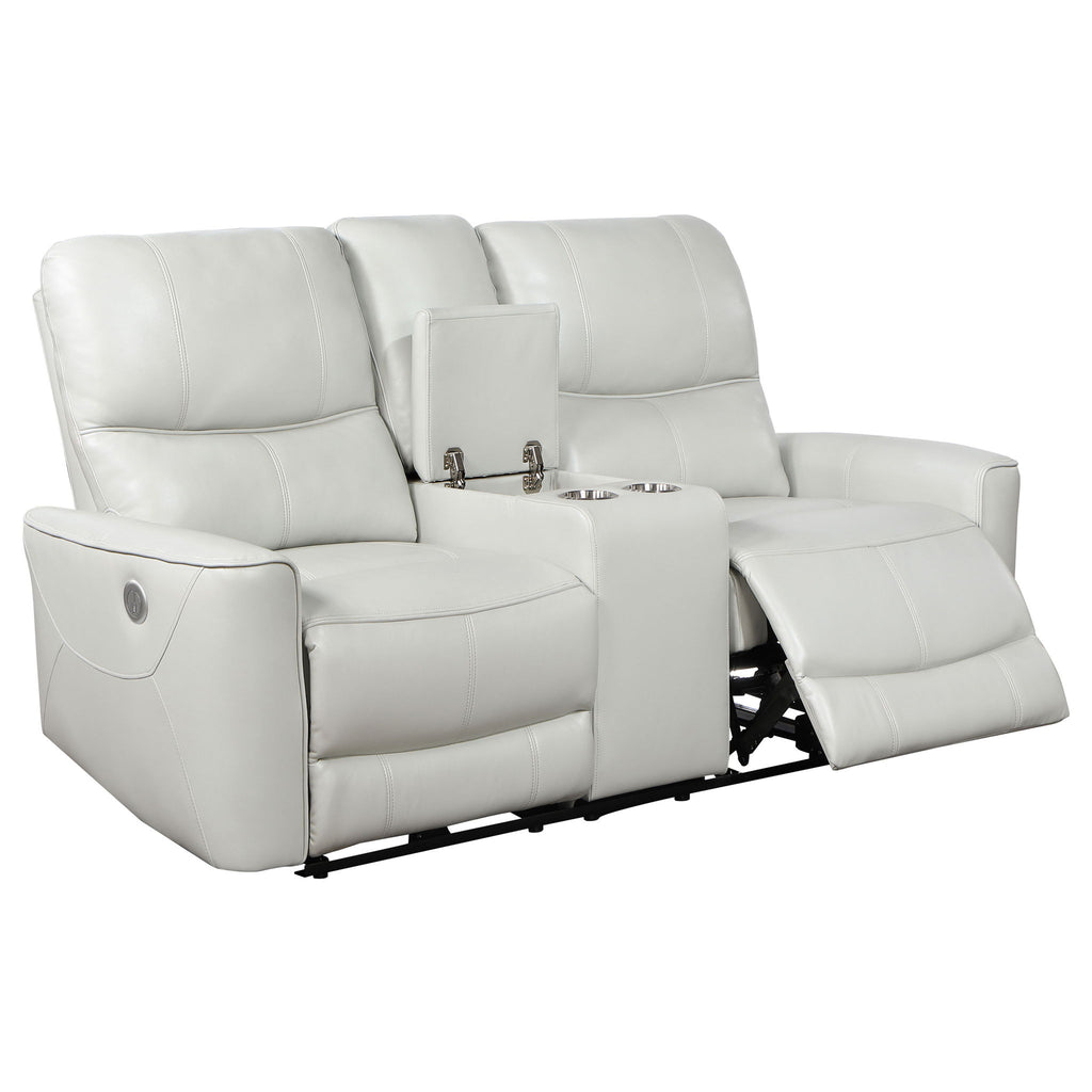 Amberly - 3 Piece Power Reclining Sofa Set - Light Gray