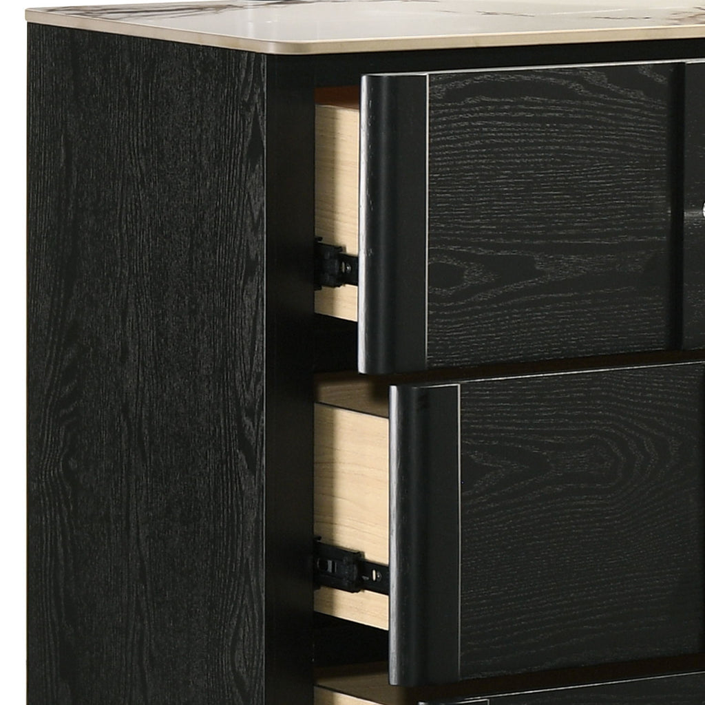 Opel - 6 Drawer Dresser - Black