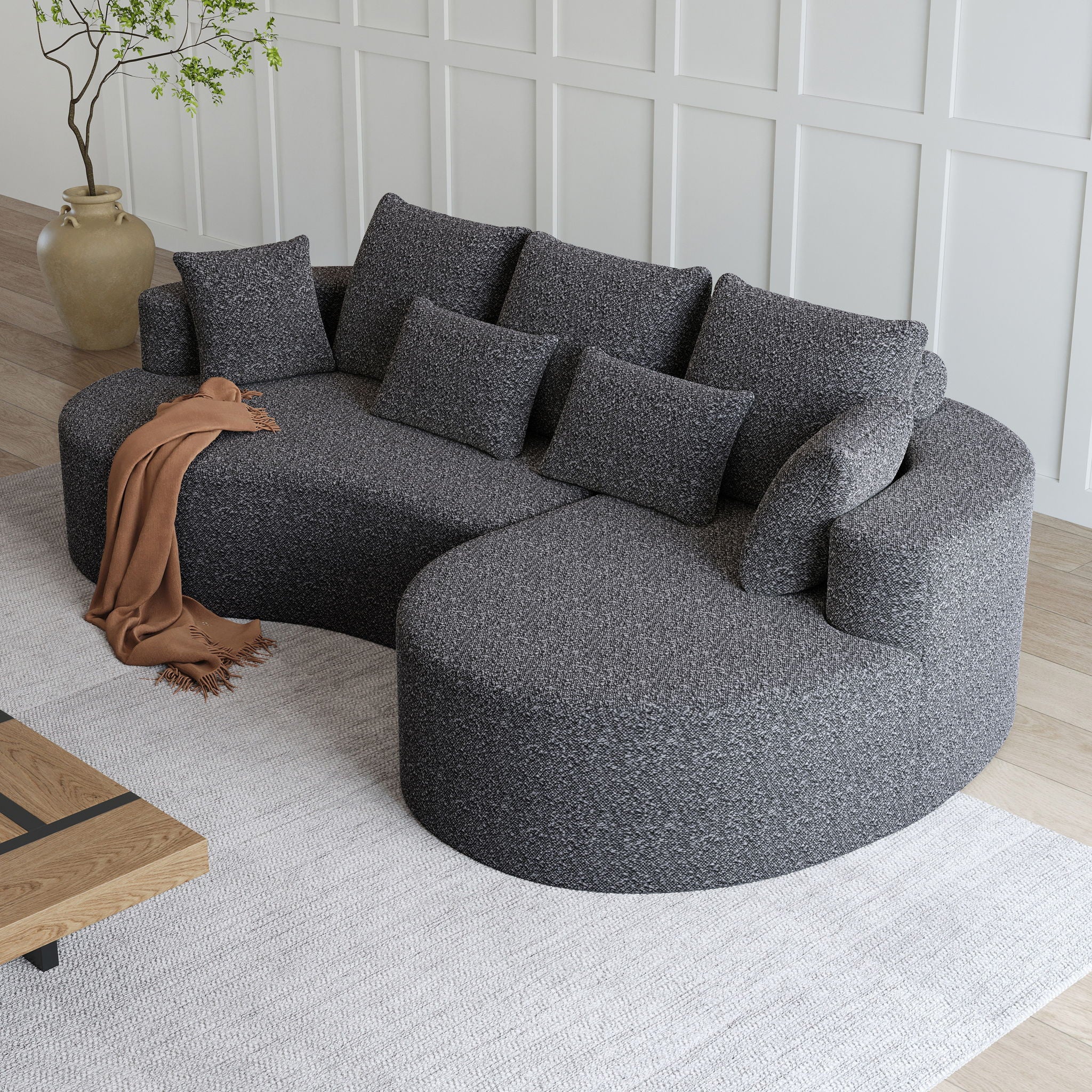 Curved Oversized Sectional Sofa With Extra Deep Seat