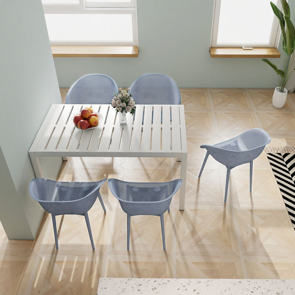 2 Piece Durable Single Chair With Hollow Out Design
