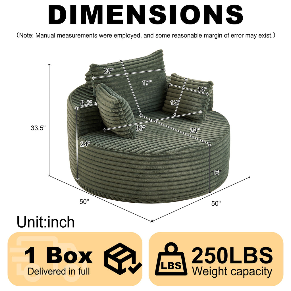 Modern Single Sofa With Backrest Pillow For Living Room