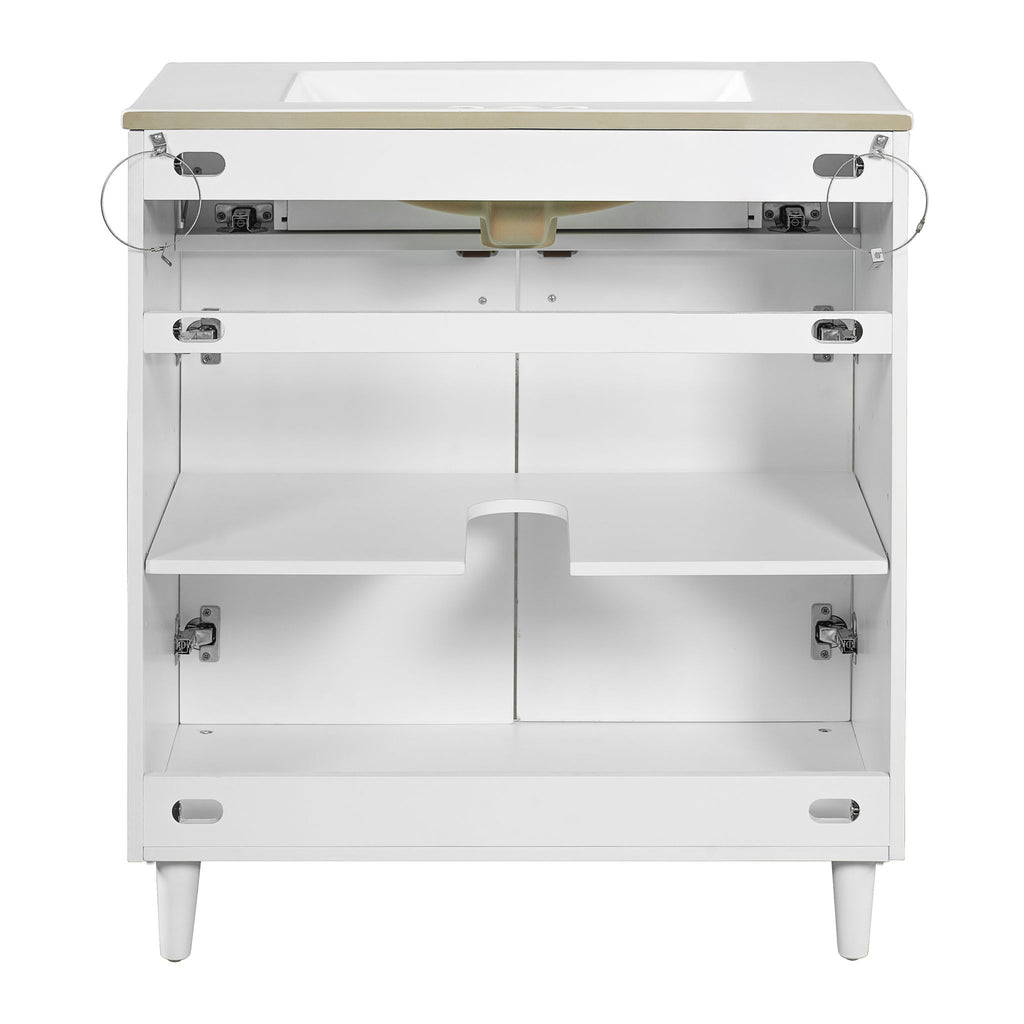 Modern Bathroom Vanity With Sink, Cabinet With Adjustable Shelf