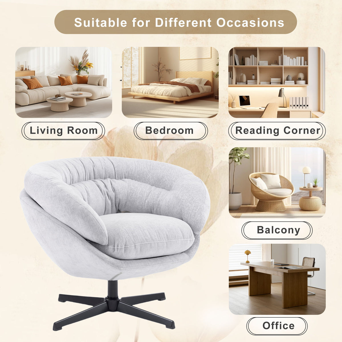 Modern Office Chair With 360 Degree Swivel