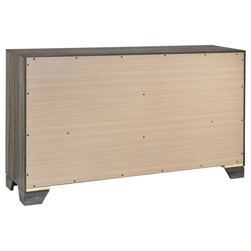 Funston - 6 Drawer Dresser Cabinet - Brown Oak