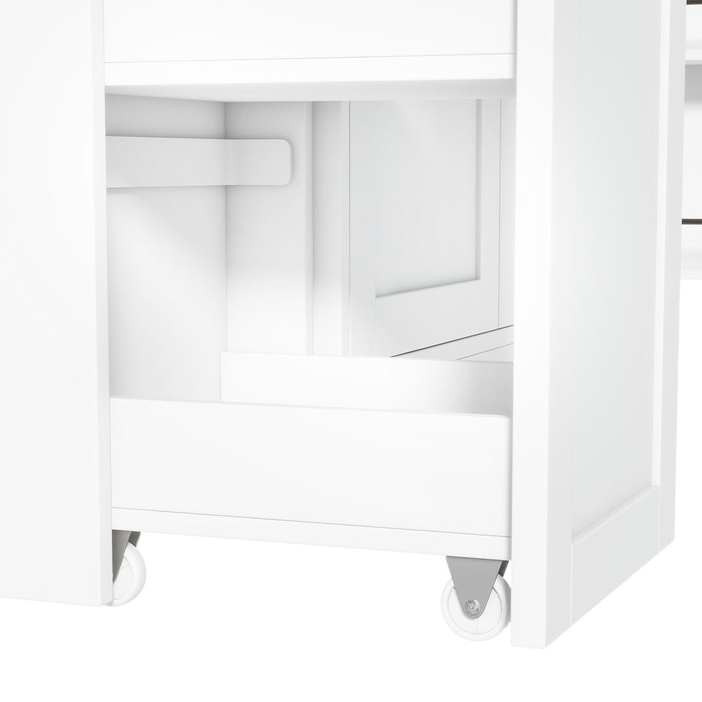 Large Kitchen Pantry Storage Cabinet Cupboard With Pull Out Side Cabinet