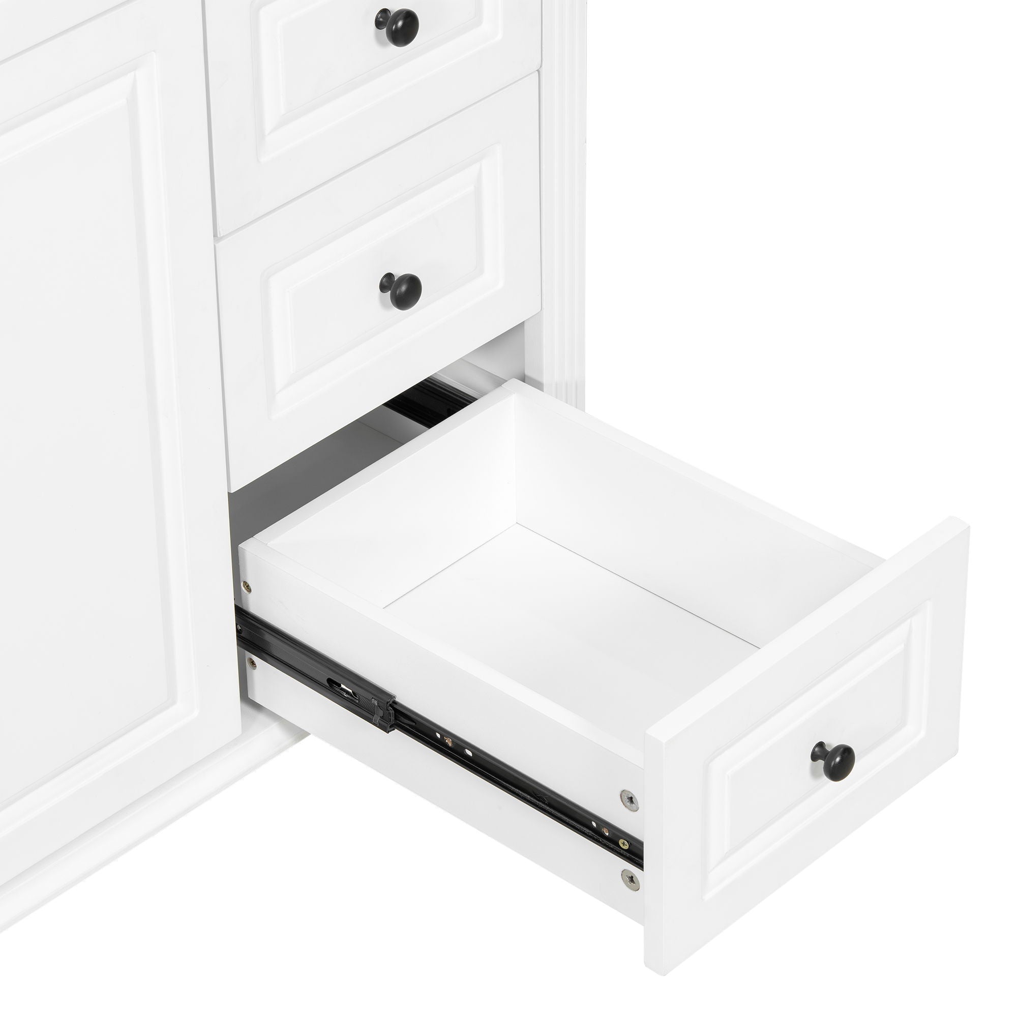 Modern Bathroom Vanity With Sink, 3 Drawers & 2 Doors