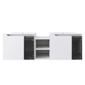 Wall Mounted Bathroom Vanity With Sink, Soft Close Doors, Cabinet & Half Door