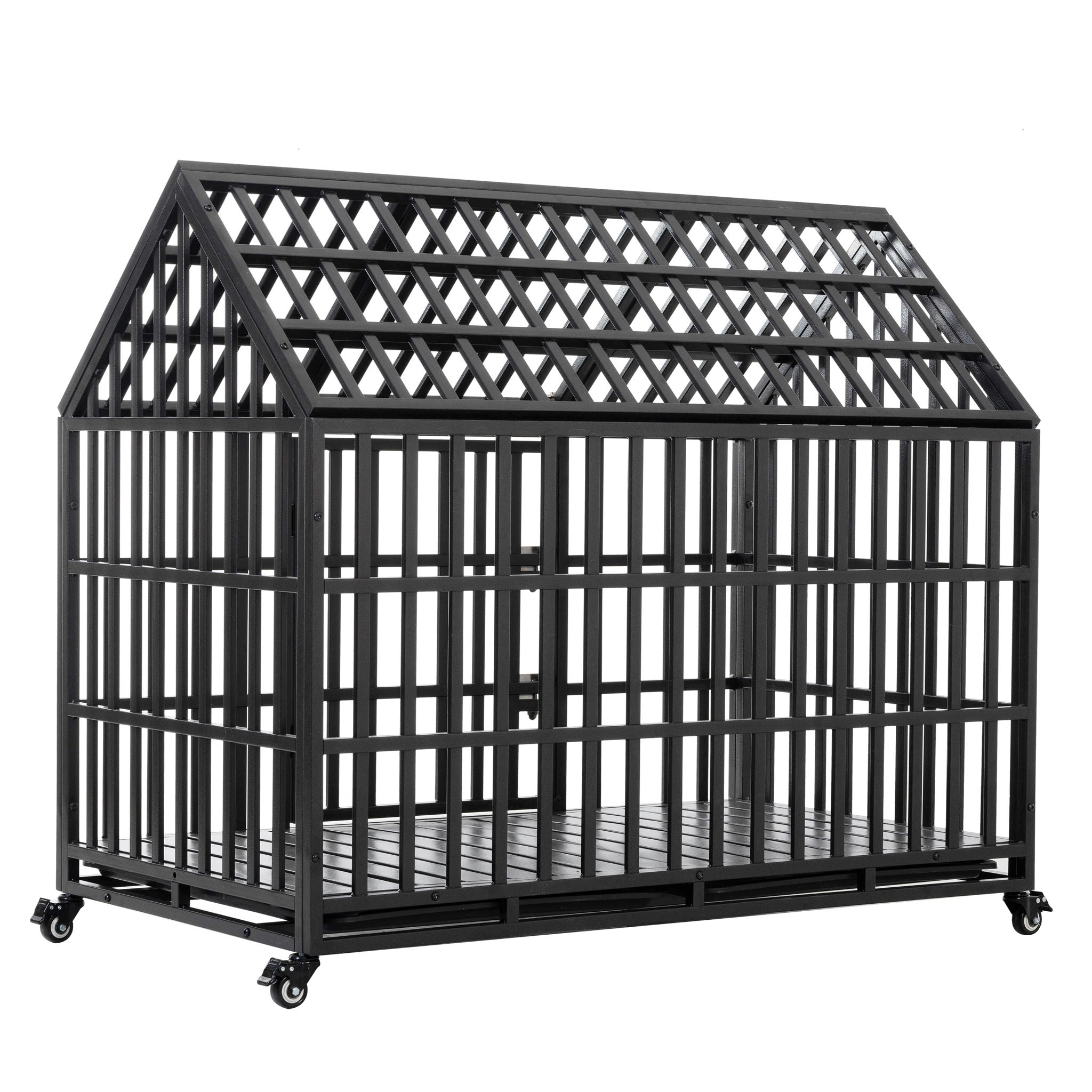 Heavy Duty Dog Crate Lockable Wheels