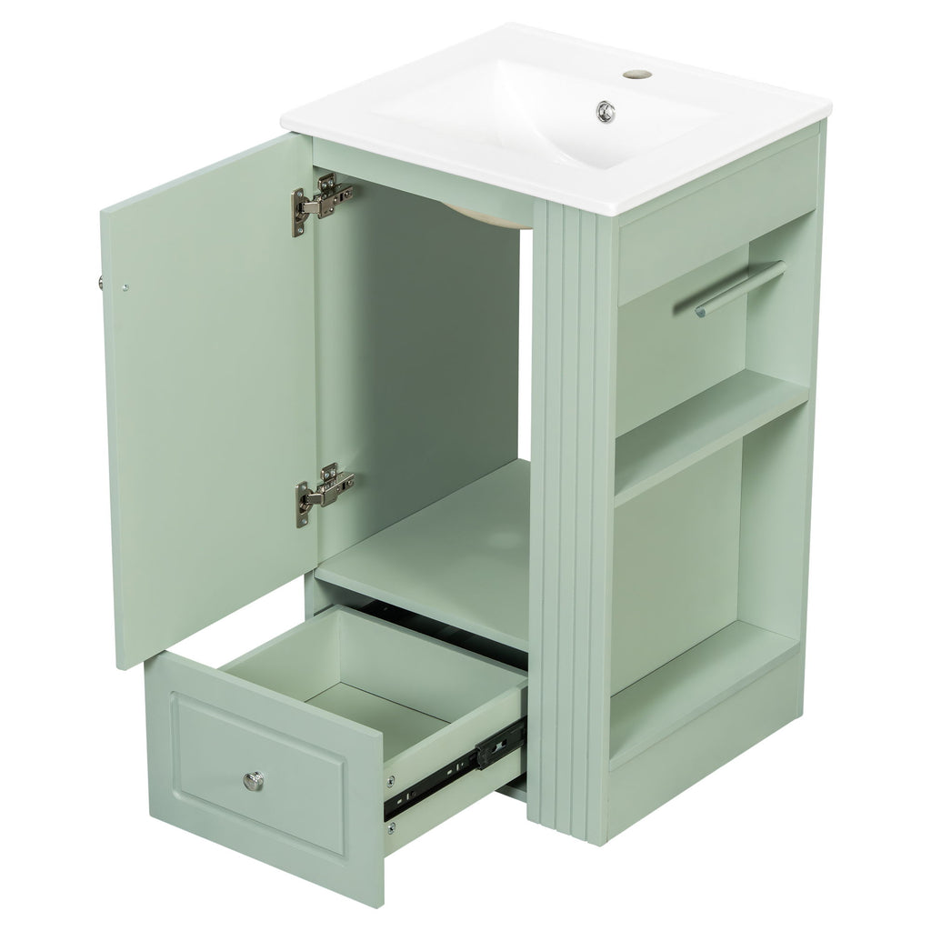 Modern Freestanding Bathroom Vanity With Sink, Soft-Close Drawer, Towel Bar
