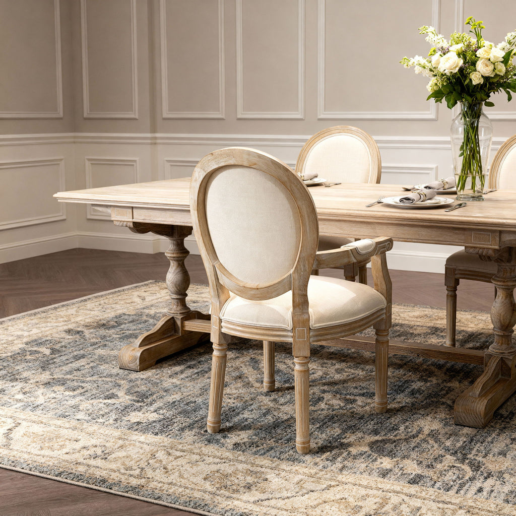 French Style Solid Wood Dining Chair (Set of 2) - Cream