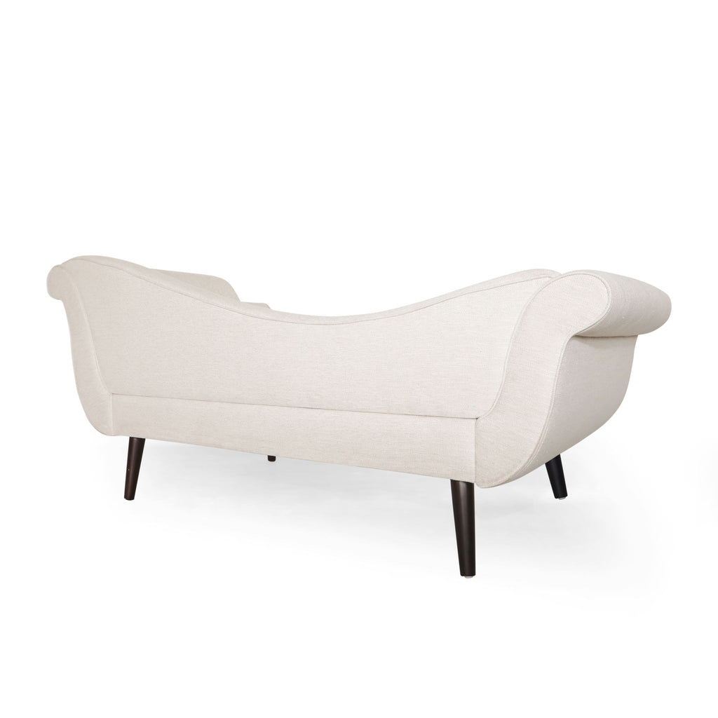 Auroral - Upholstered Chaise Lounge With Scrolled Arms And Tapered Legs