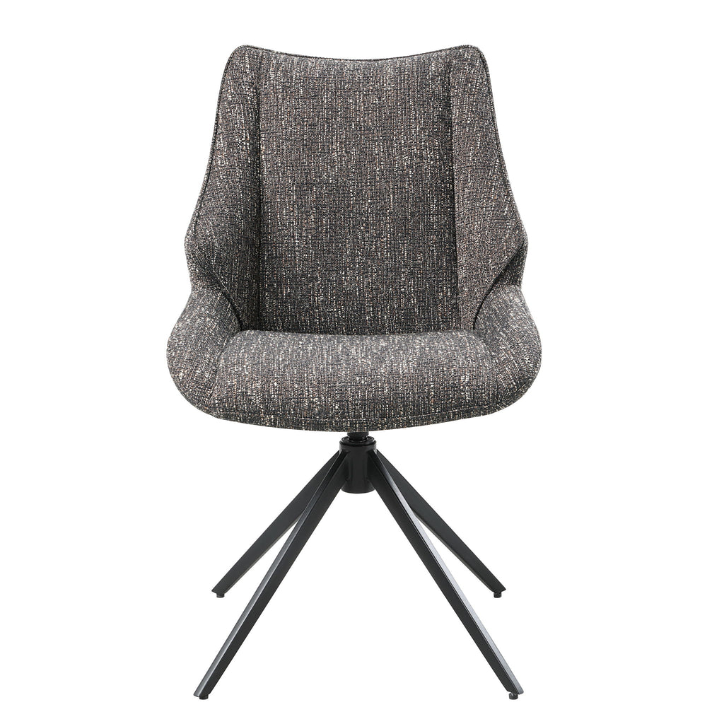 Malika - Side Chair With Swivel (Set of 2) - Brown Gray
