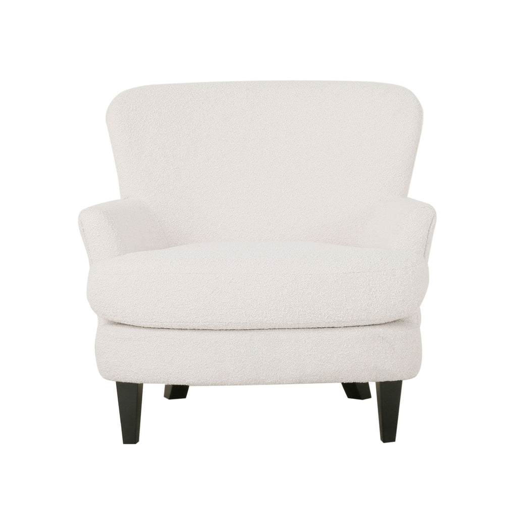 Boucle Fabric Upholstered Living Room Set With Tapered Legs - Cream - Cream