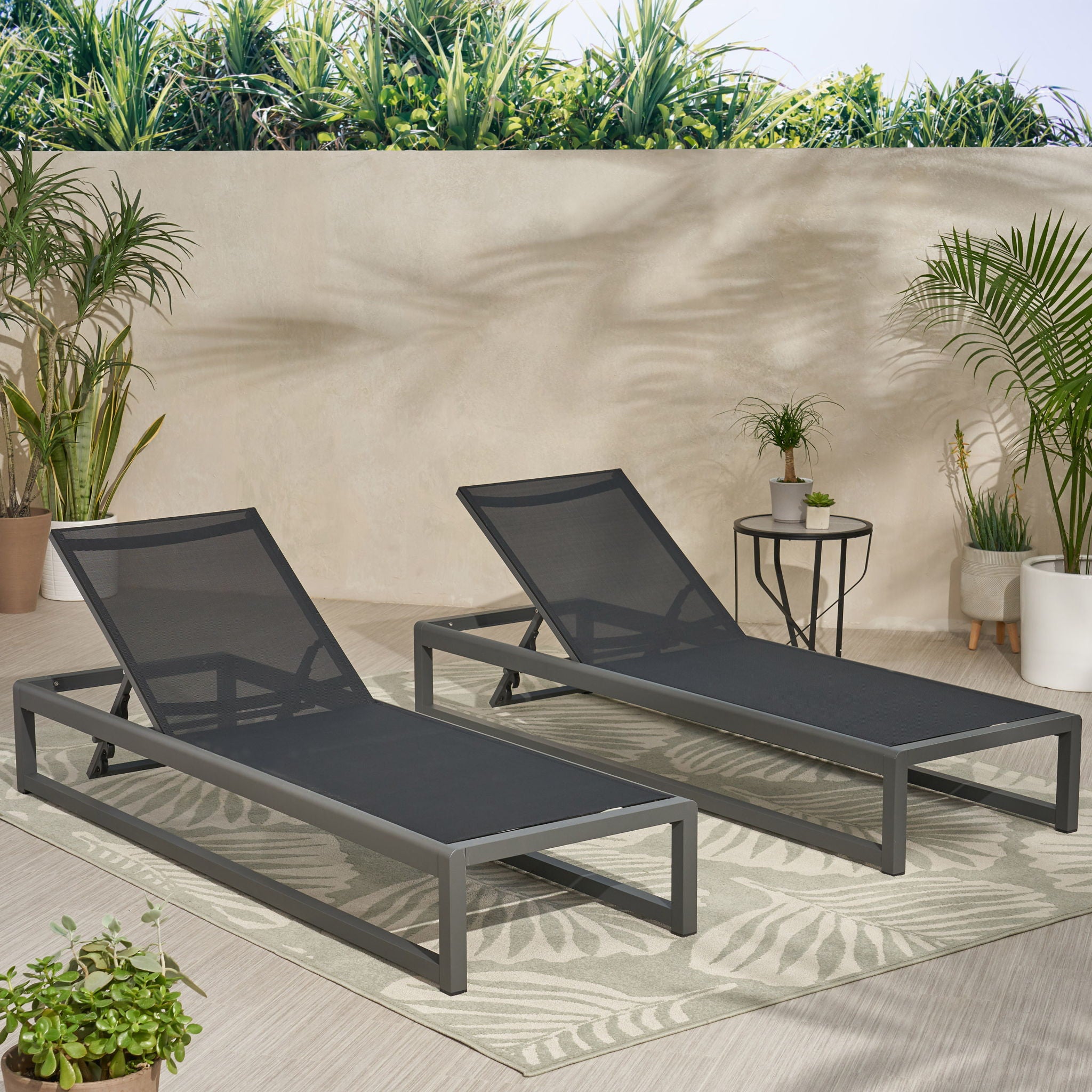 Outdoor Nylon Chaise Lounge, (Set of 2)