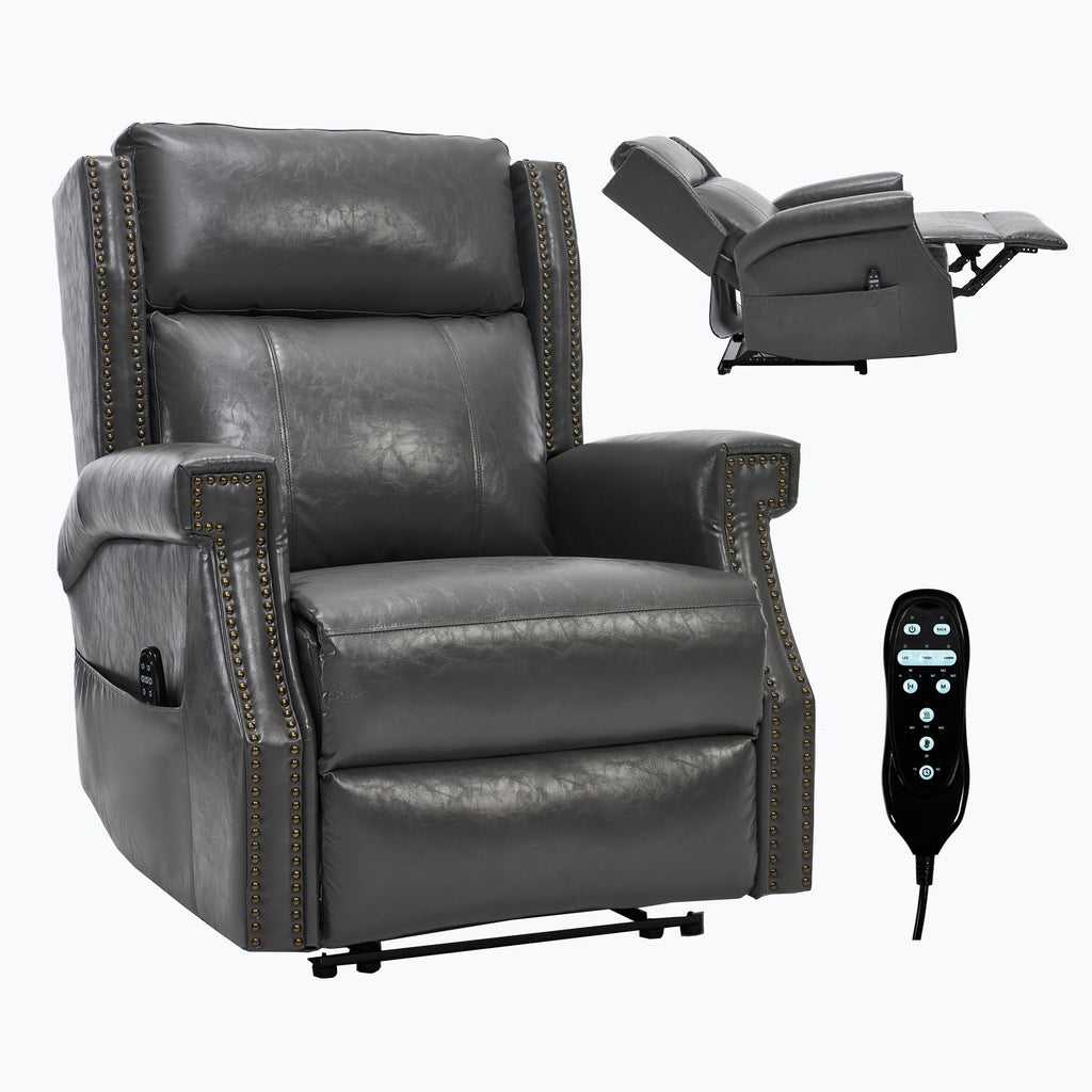 Manual Recliner Chair With Heavy Duty Motion Mechanism, 8 Vibrating Nodes And 3 Massage Modes For Living Room