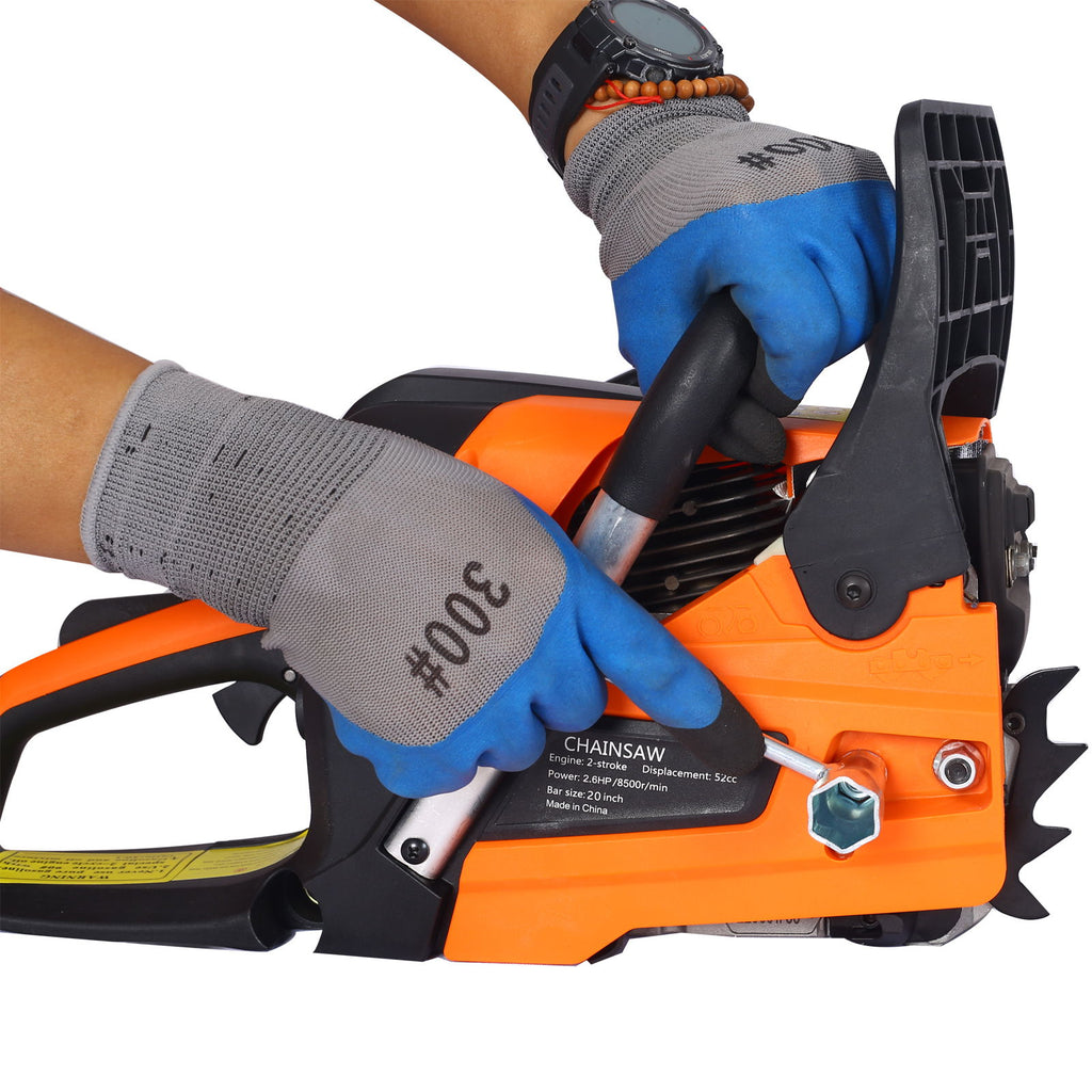 52Cc Gasoline Chainsaw With 20" Oregon Bar And Chain For Wood Cutting Plastic - Orange