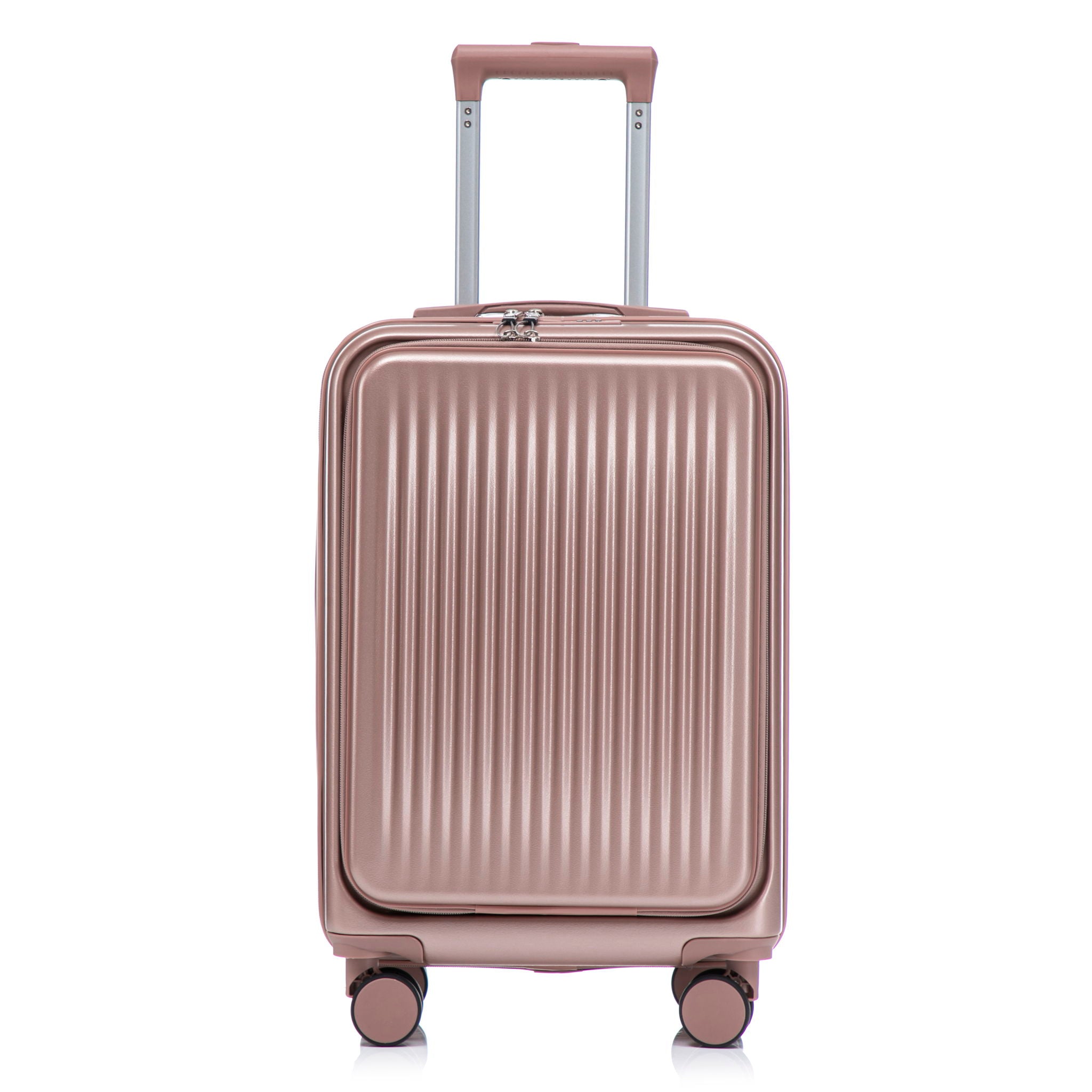 Luggage Set With Cosmetic Case, Combination Lock, Front Opening Design