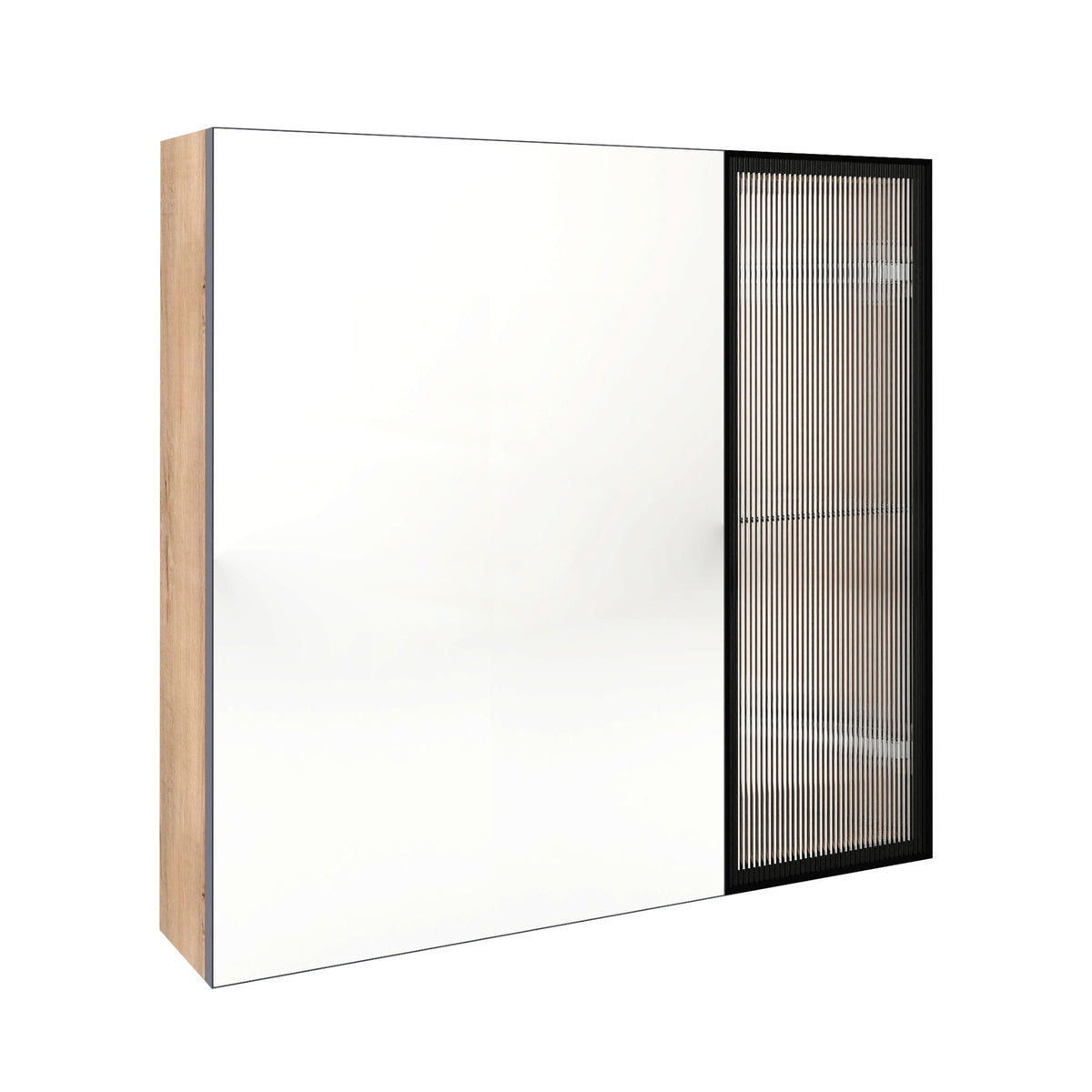 Wall Mounted Bathroom Cabinet & Adjustable Shelves - Imitative Oak