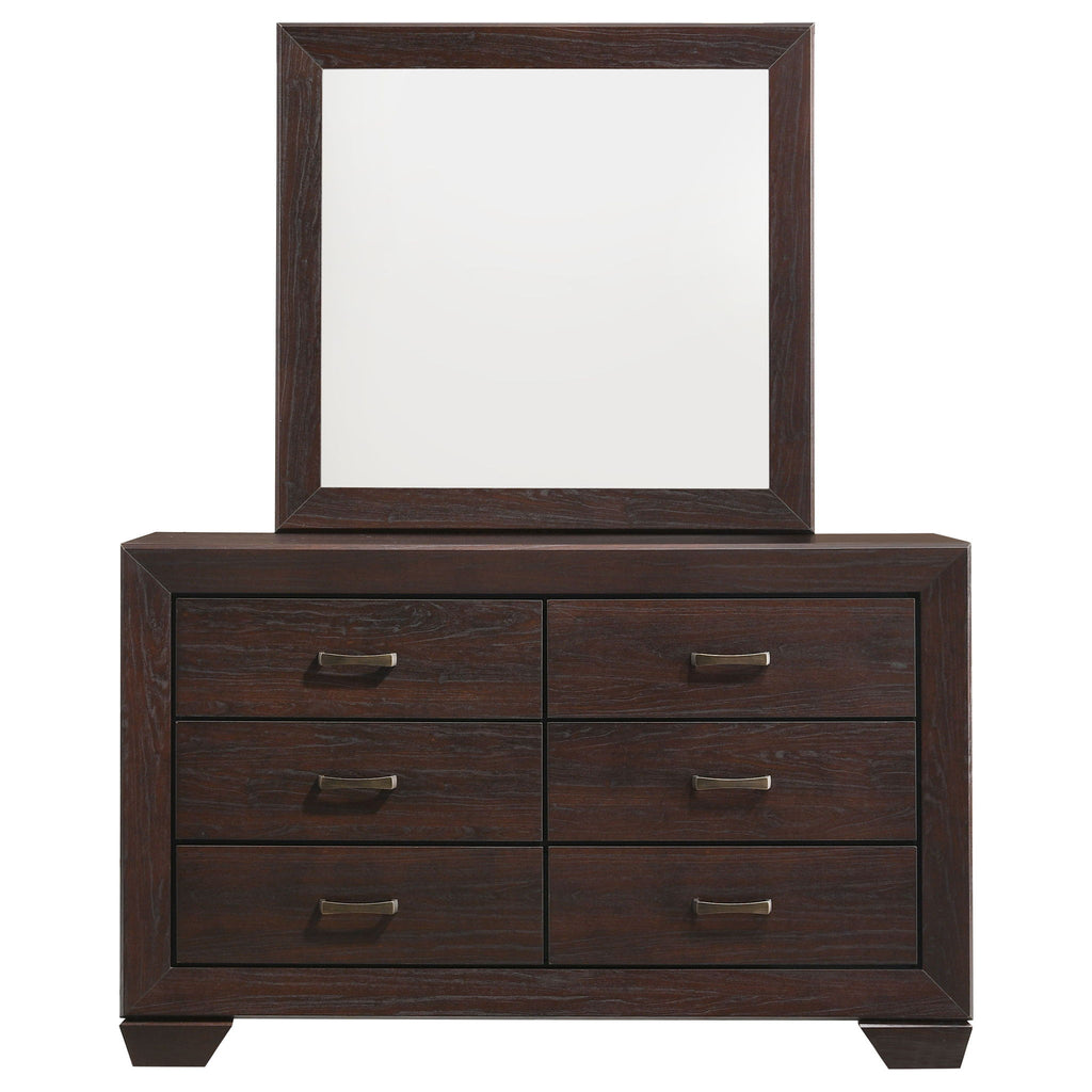 Holmgren - 6 Drawer Dresser With Mirror - Dark Coffee