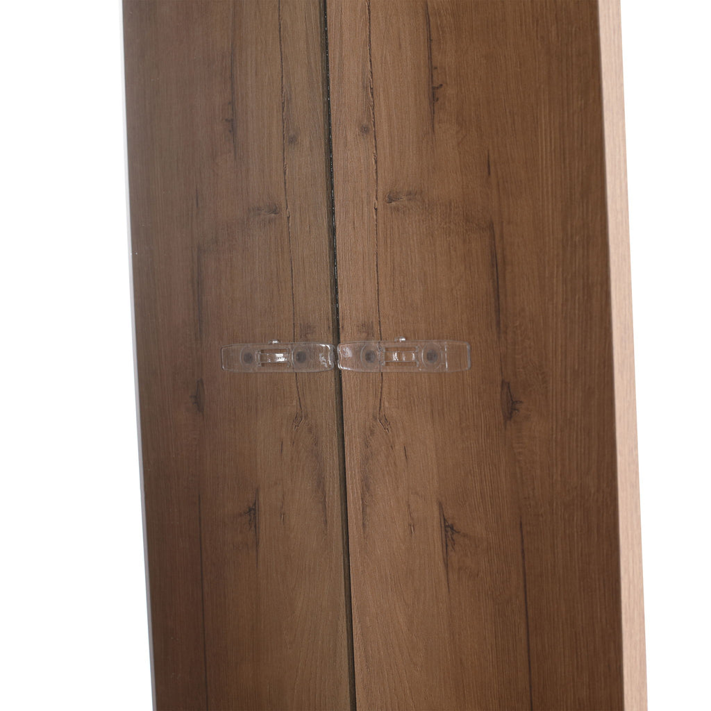12" Wall Mounted Mirror Cabinet With Storage - Imitative Oak