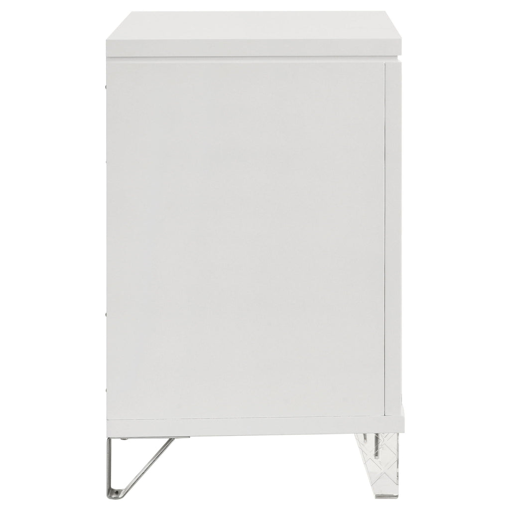 2 Drawer Nightstand With Accents - White
