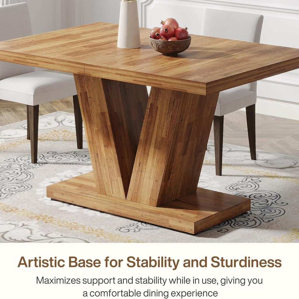Dining Table With Pedestal Base For 4 - 6 People