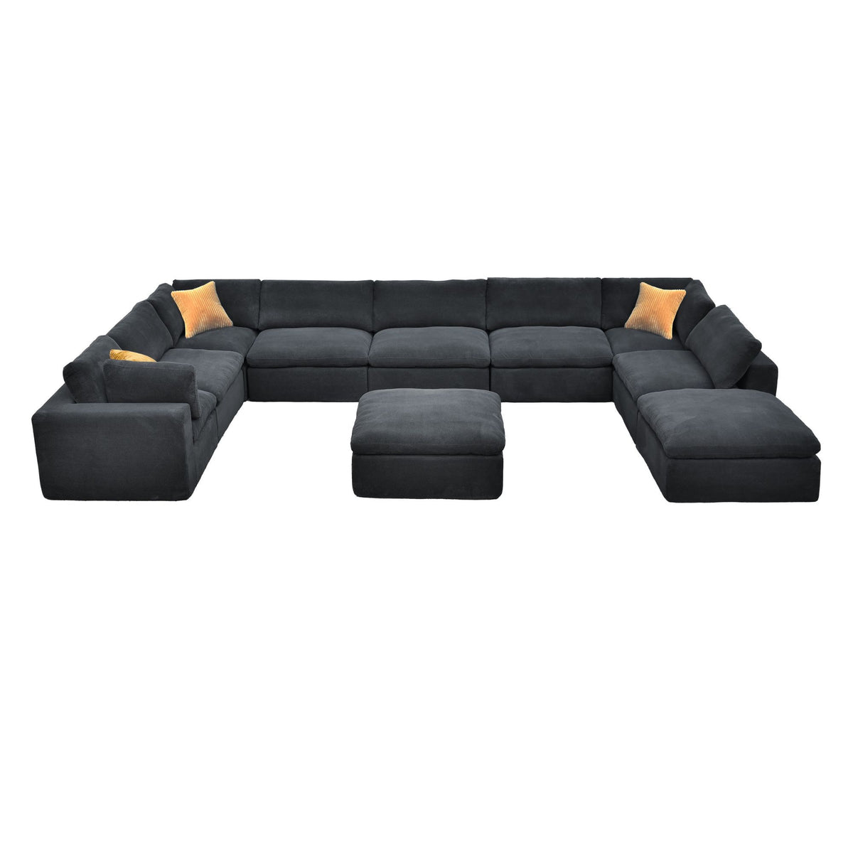 Custom Configuration Modular Sectional With Toss Pillows