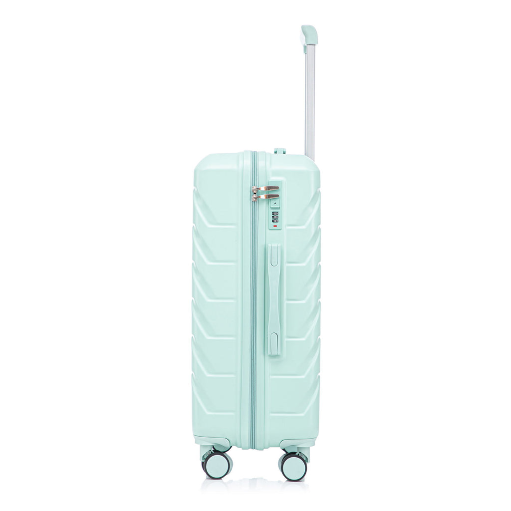 Hard Shell Luggage With Scratch Resistant Surface, 4 Wheels, Combination Lock & Side Hooks