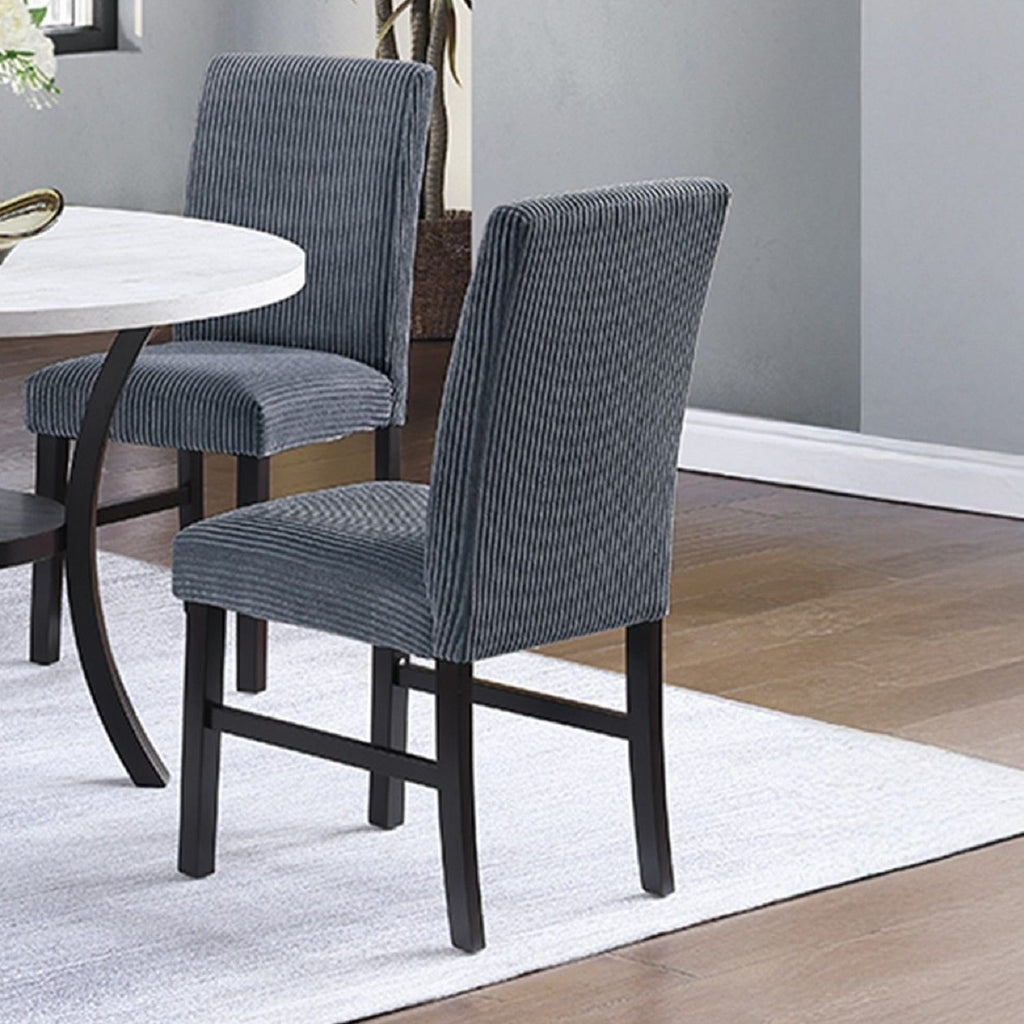 Elegant 5 Piece Dining Set Dark Chairs Top Table With Lower Shelf Kitchen Dining Room
